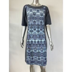 Title Nine Base Layer Dress Womens Medium Blue Kaleidoscope Print Zip Pockets